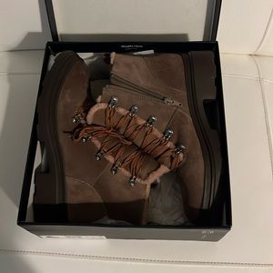 Brown hiker ankle boots